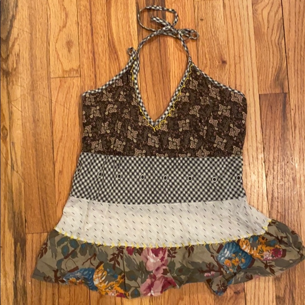 Free People Mixed Print Halter Top